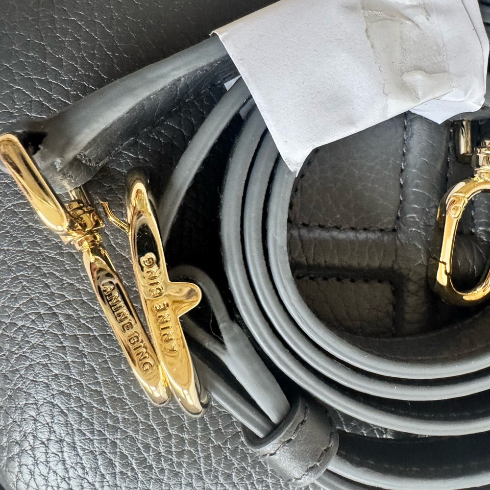 Anine Bing Charcoal Leather Crossbody Bag - Picture 3 of 6